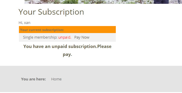 unpaid subscription